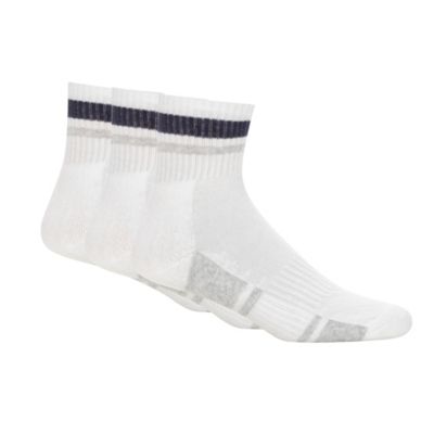 Debenhams Sports Pack of three white quarter length sport socks